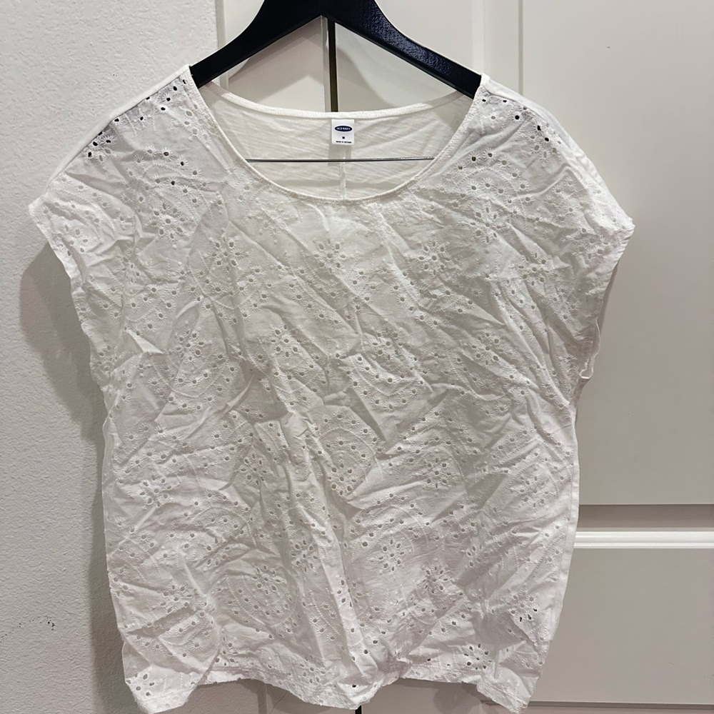 White Eyelet Top